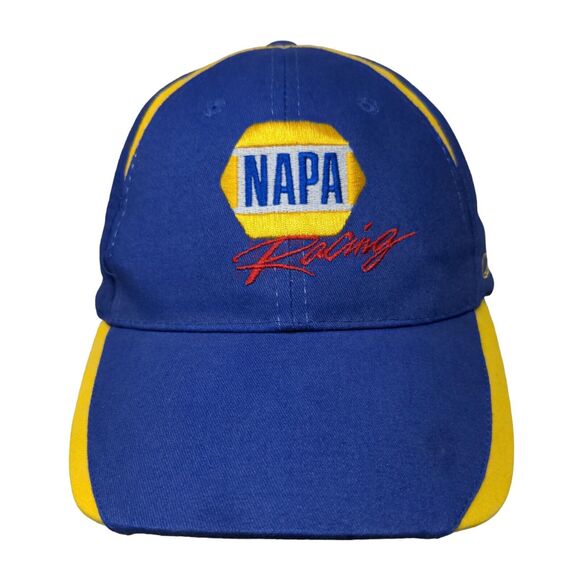 NAPA Racing Strapback Hat Blue Yellow Ron Capps #28 Chase Elliot OSFM - Picture 1 of 8
